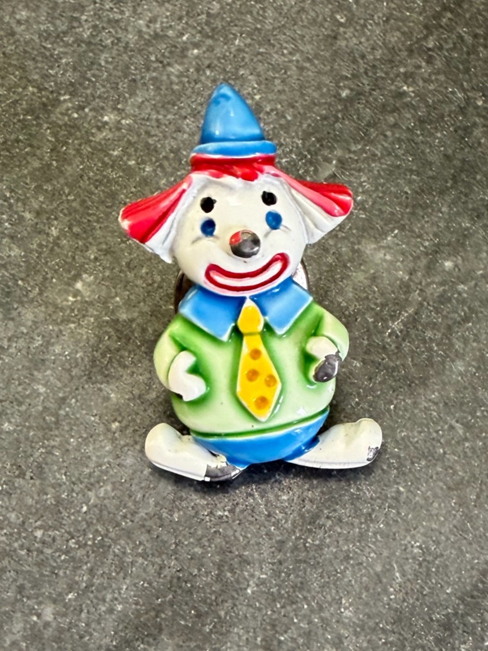 Vintage Colorful Enamel Clown Brooch Pin